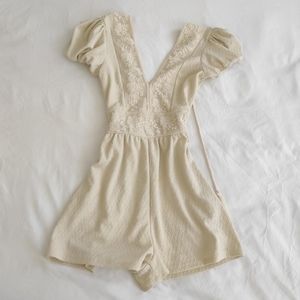 Zara Cream Lace Romper